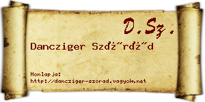 Dancziger Szórád névjegykártya